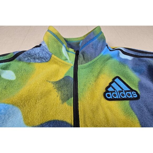 Adidas Boys Camo Fleece Quarter Zip Pullover Large 14/16 Front Pocket Outdoor - Picture 2 of 14